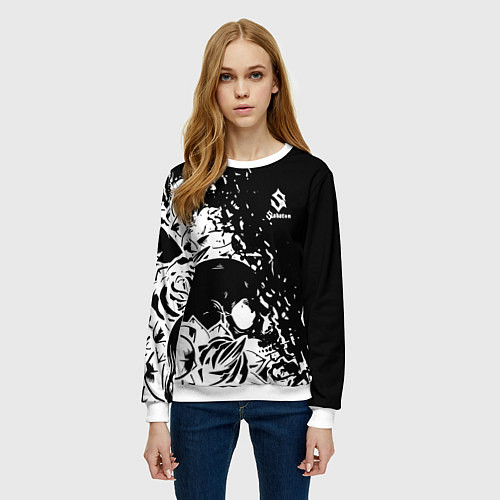 Женский свитшот Sabaton - сабатон черепа / 3D-Белый – фото 3