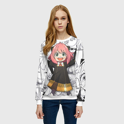 Женский свитшот Семья Шпиона Spy x Family / 3D-Белый – фото 3