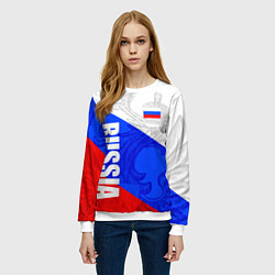 Свитшот женский RUSSIA - SPORTWEAR - ТРИКОЛОР, цвет: 3D-белый — фото 2