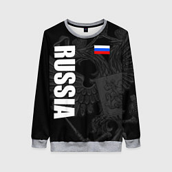 Свитшот женский RUSSIA - BLACK EDITION, цвет: 3D-меланж