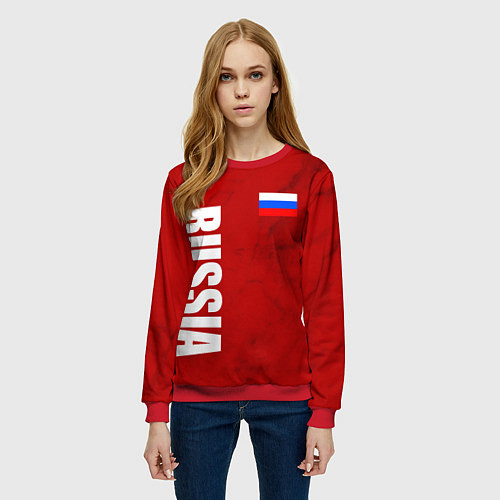 Женский свитшот RUSSIA - RED EDITION - SPORTWEAR / 3D-Красный – фото 3