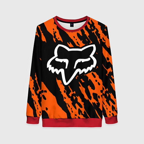 Женский свитшот FOX MOTOCROSS ORANGE / 3D-Красный – фото 1