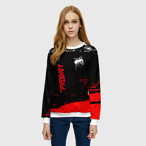 Женский свитшот The prodigy : дарование / 3D-Белый – фото 3