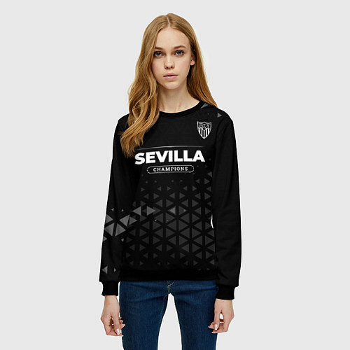 Женский свитшот Sevilla Форма Champions / 3D-Черный – фото 3