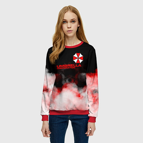 Женский свитшот Umbrella Corporation туман / 3D-Красный – фото 3