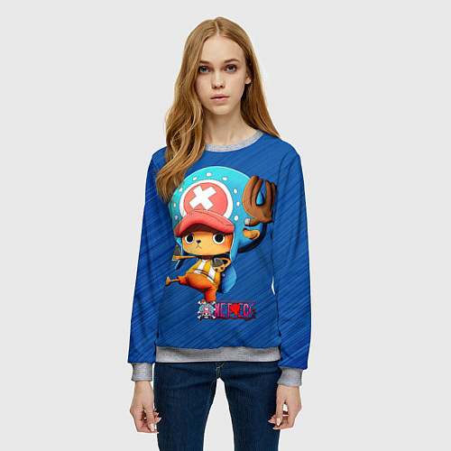 Женский свитшот Тони Тони Чоппер-врач пиратов / 3D-Меланж – фото 3