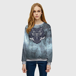 Свитшот женский Стальной кабан, цвет: 3D-меланж — фото 2