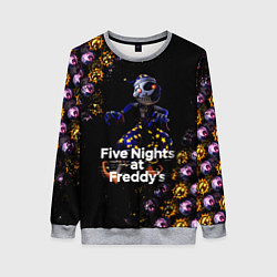 Свитшот женский Five Nights at Freddys Луна паттерн, цвет: 3D-меланж