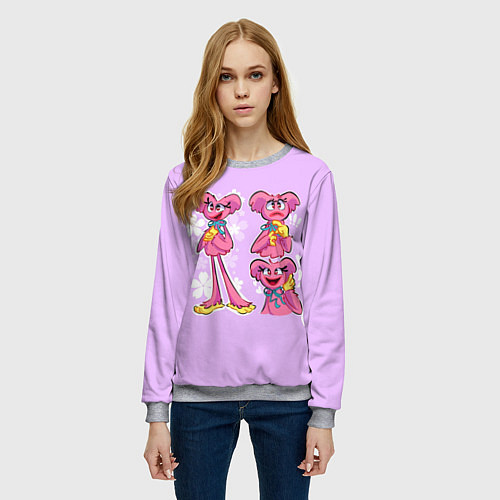 Женский свитшот РАЗНАЯ КИССИ МИССИ KISSY MISSY / 3D-Меланж – фото 3