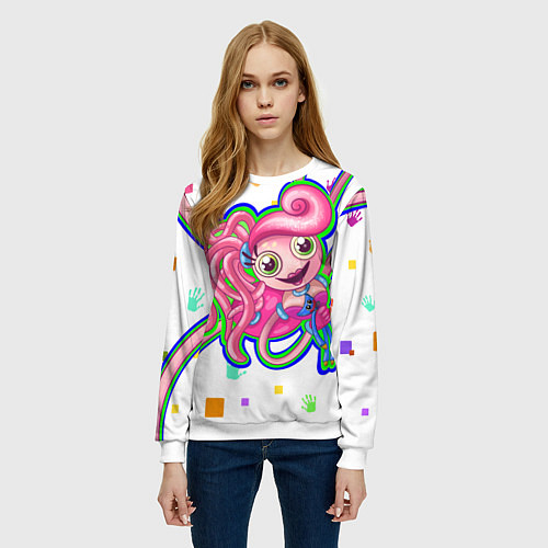 Женский свитшот Мама длинные ноги / 3D-Белый – фото 3