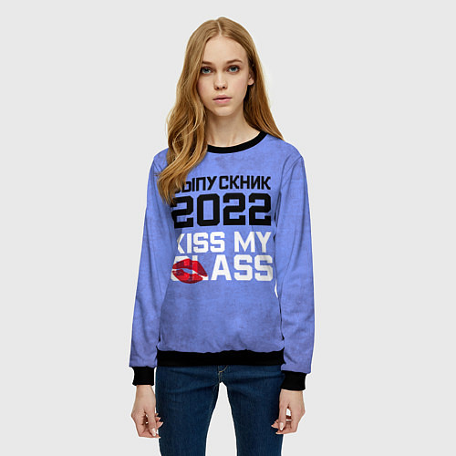 Женский свитшот Выпускник 2022! / 3D-Черный – фото 3