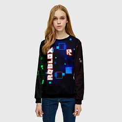 Свитшот женский ROBLOX неоновые кубики, цвет: 3D-черный — фото 2