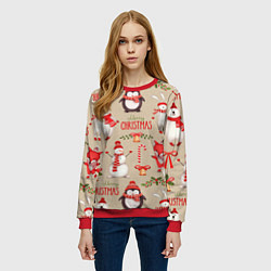 Свитшот женский СЧАСТЛИВОГО РОЖДЕСТВА MERRY CHRISTMAS, цвет: 3D-красный — фото 2