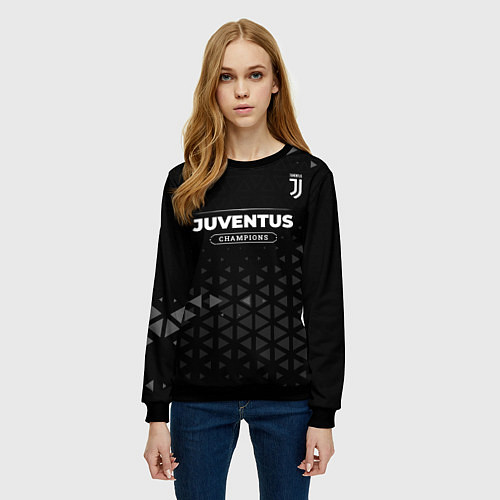 Женский свитшот Juventus Форма Champions / 3D-Черный – фото 3