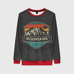 Свитшот женский Горы Mountains, цвет: 3D-красный