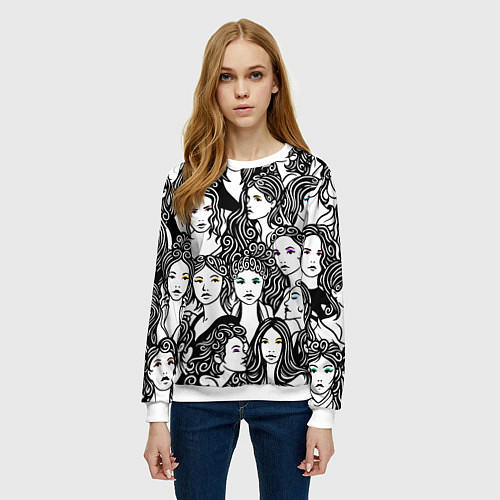 Женский свитшот 26 девушек / 3D-Белый – фото 3