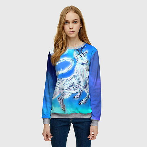 Женский свитшот Взрослый Твиг из мультфильма Hilda / 3D-Меланж – фото 3