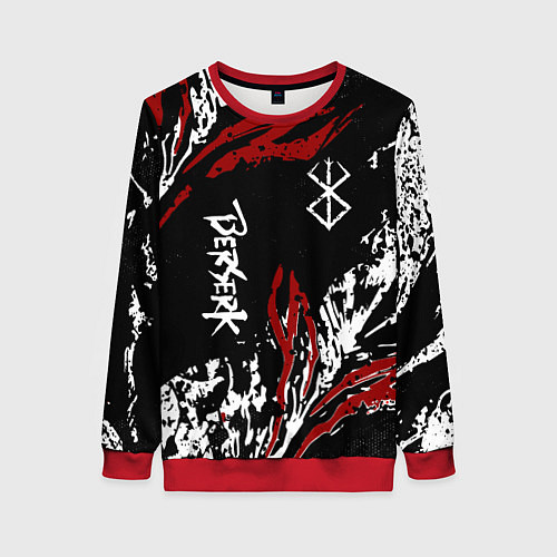 Женский свитшот BERSERK BLACK MASK - БЕРСЕРК ЧЁРНАЯ МАСКА / 3D-Красный – фото 1