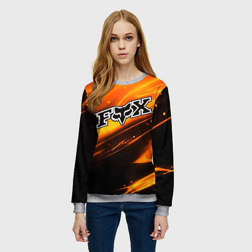 Женский свитшот FOX RACING - ФОКС СИЯНИЕ / 3D-Меланж – фото 3