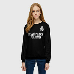 Свитшот женский Real Madrid Vinicius Jr Реал Мадрид Винисиус, цвет: 3D-черный — фото 2