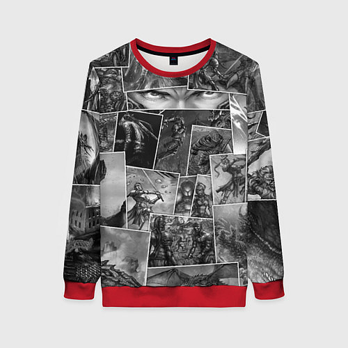 Женский свитшот Тёмные души комикс / 3D-Красный – фото 1