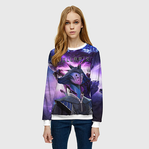 Женский свитшот STELLARIS СТЕЛЛАРИС / 3D-Белый – фото 3