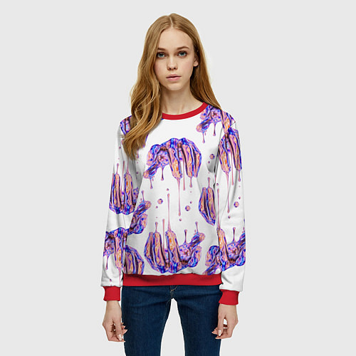 Женский свитшот Liquid hands / 3D-Красный – фото 3