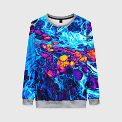 Свитшот женский Взрыв Неона Fluid Explosion Неон, цвет: 3D-меланж
