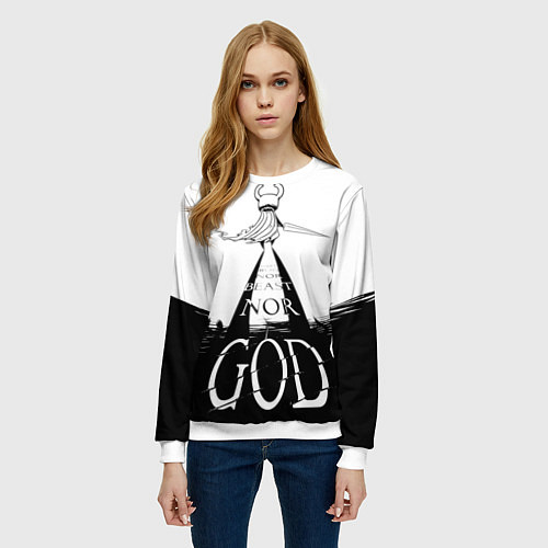 Женский свитшот Не жук, не зверь, но БОГ Hollow Knight / 3D-Белый – фото 3