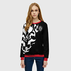 Свитшот женский ПРОКЛЯТЫЙ ЩИТ ВОСХОЖДЕНИЕ ГЕРОЯ, цвет: 3D-красный — фото 2