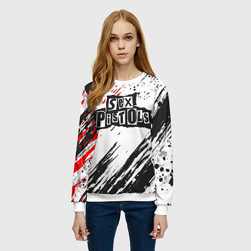 Женский свитшот Sex Pistols Big Logo / 3D-Белый – фото 3
