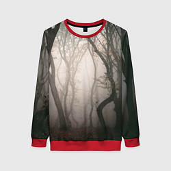 Свитшот женский Лес Туман, цвет: 3D-красный