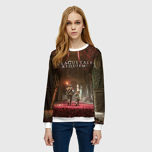 Женский свитшот Амиция и Гуго A Plague Tale Requiem / 3D-Белый – фото 3