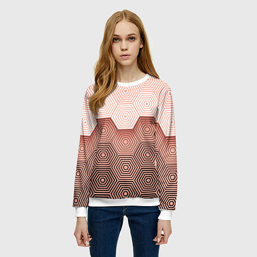 Женский свитшот Hexagon Minimal / 3D-Белый – фото 3