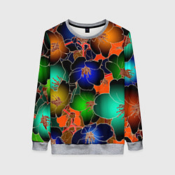 Свитшот женский Vanguard floral pattern Summer night Fashion trend, цвет: 3D-меланж