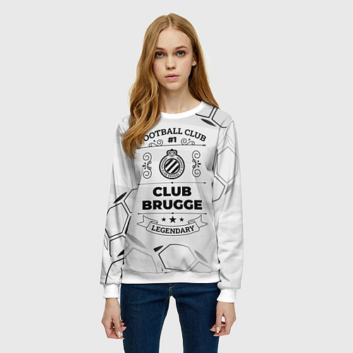 Женский свитшот Club Brugge Football Club Number 1 Legendary / 3D-Белый – фото 3