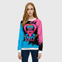 Свитшот женский GAME POPPY PLAYTIME HAGGY WAGGY AND KISSY MISSY, цвет: 3D-белый — фото 2