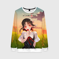 Свитшот женский Госпожа Кагуя Love is war Милая Синомия, цвет: 3D-белый