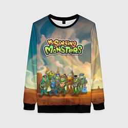 Свитшот женский My singing monsters САХАСЕМЬЯ, цвет: 3D-черный