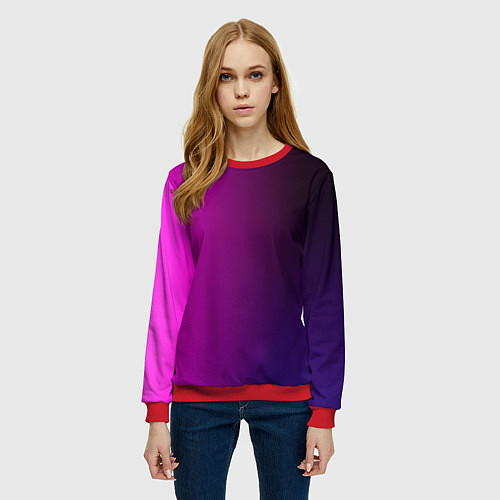 Женский свитшот VIOLET gradient / 3D-Красный – фото 3
