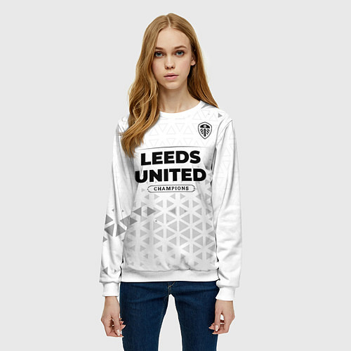 Женский свитшот Leeds United Champions Униформа / 3D-Белый – фото 3