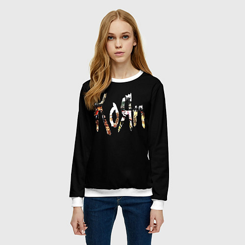 Женский свитшот KoЯn Korn лого / 3D-Белый – фото 3