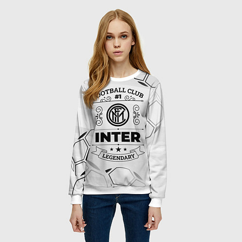 Женский свитшот Inter Football Club Number 1 Legendary / 3D-Белый – фото 3