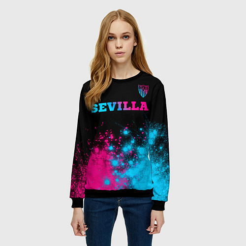 Женский свитшот Sevilla Neon Gradient / 3D-Черный – фото 3