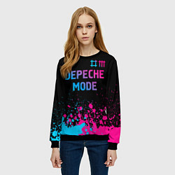 Свитшот женский Depeche Mode Neon Gradient, цвет: 3D-черный — фото 2