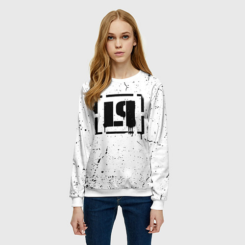 Женский свитшот Linkin Park брызги краски / 3D-Белый – фото 3
