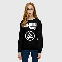 Свитшот женский Linkin Park логотип и надпись, цвет: 3D-черный — фото 2