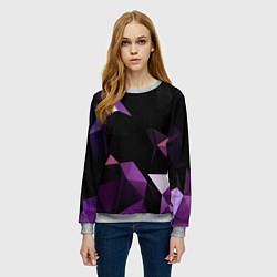 Свитшот женский Полигональная магия, цвет: 3D-меланж — фото 2