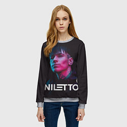 Свитшот женский Нилетто - портрет, цвет: 3D-меланж — фото 2