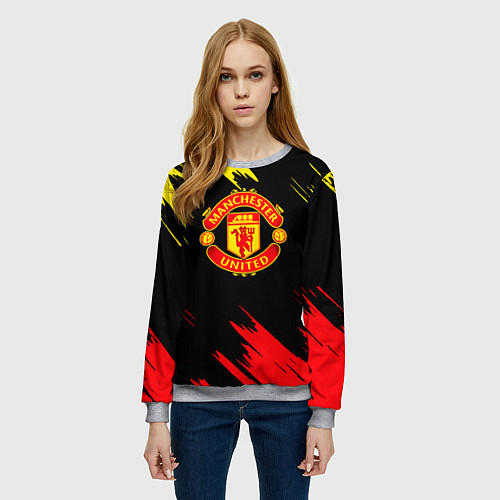 Женский свитшот Manchester united Texture / 3D-Меланж – фото 3